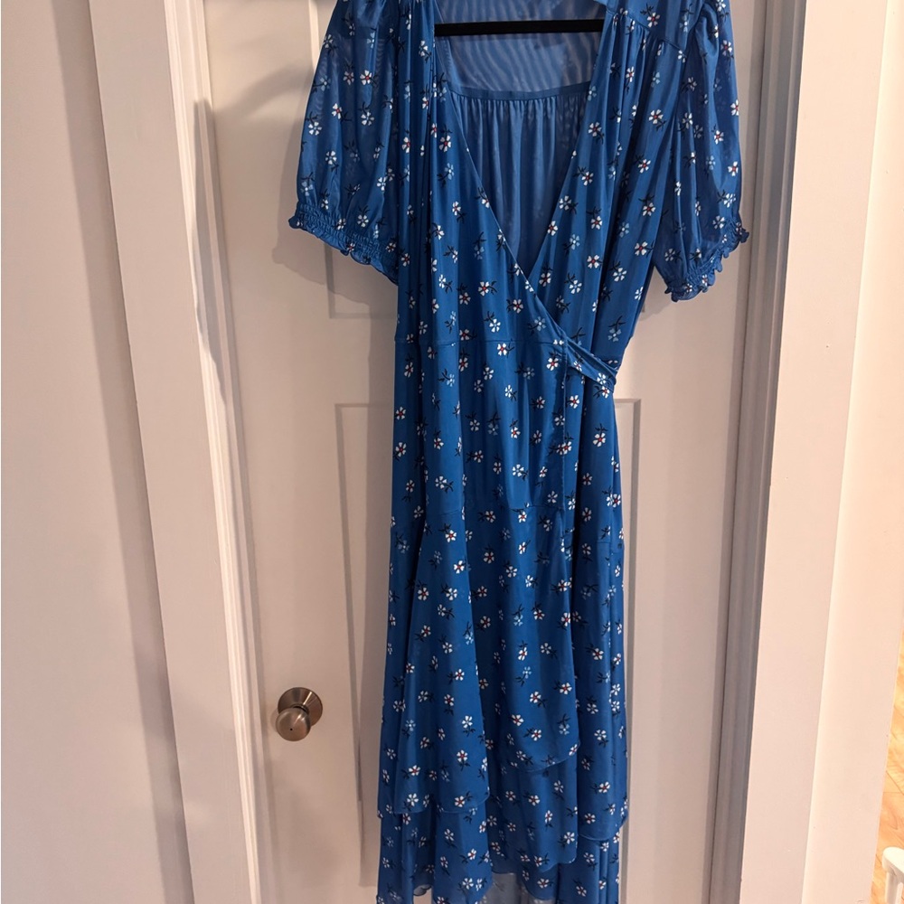 Draper James Blue Floral Midi Dress
